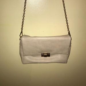 Beige long chain strap bag